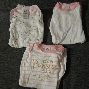 Gerber White and Pink Princess Pajama Set